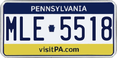 PA license plate MLE5518