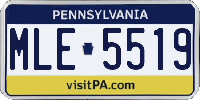PA license plate MLE5519