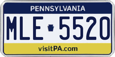 PA license plate MLE5520