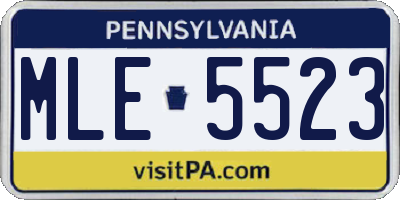 PA license plate MLE5523
