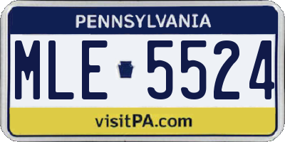 PA license plate MLE5524