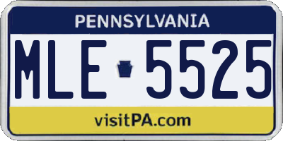 PA license plate MLE5525