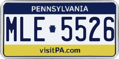 PA license plate MLE5526