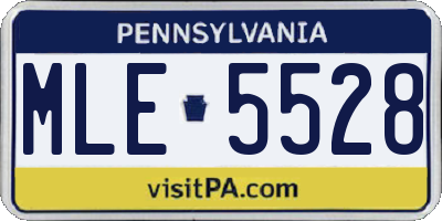 PA license plate MLE5528