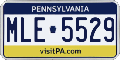 PA license plate MLE5529