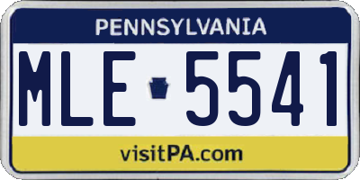 PA license plate MLE5541
