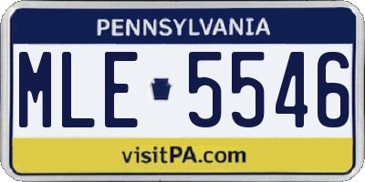 PA license plate MLE5546