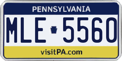 PA license plate MLE5560