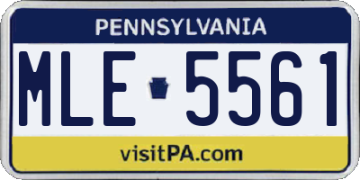 PA license plate MLE5561