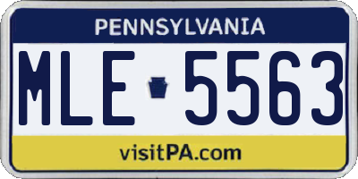 PA license plate MLE5563