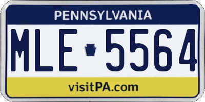 PA license plate MLE5564