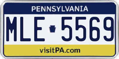 PA license plate MLE5569