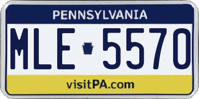 PA license plate MLE5570