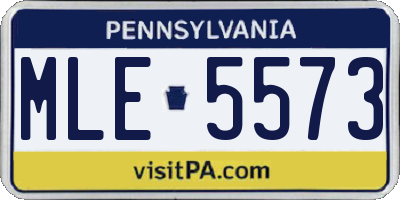 PA license plate MLE5573