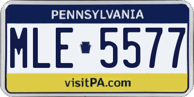 PA license plate MLE5577