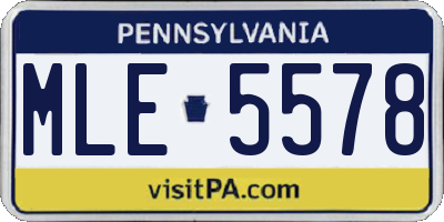 PA license plate MLE5578