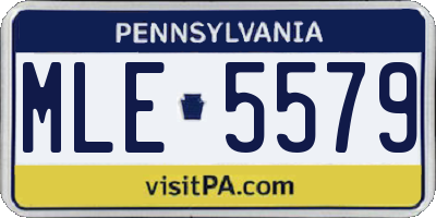 PA license plate MLE5579