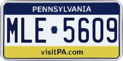 PA license plate MLE5609