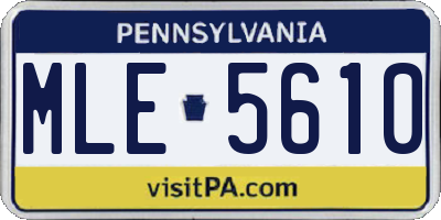 PA license plate MLE5610