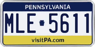 PA license plate MLE5611