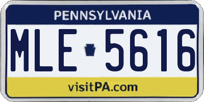 PA license plate MLE5616
