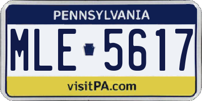 PA license plate MLE5617