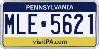 PA license plate MLE5621