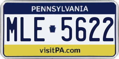 PA license plate MLE5622
