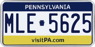 PA license plate MLE5625