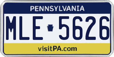 PA license plate MLE5626