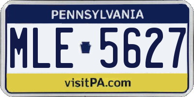 PA license plate MLE5627