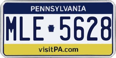 PA license plate MLE5628