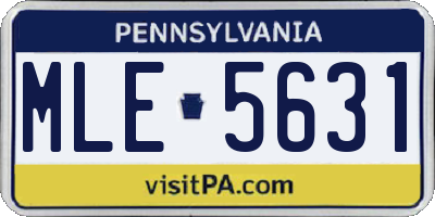PA license plate MLE5631
