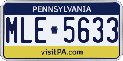 PA license plate MLE5633