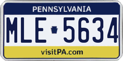 PA license plate MLE5634