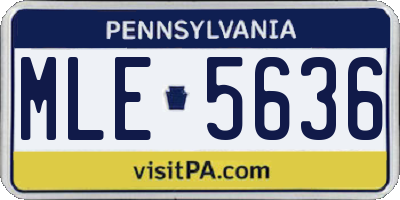 PA license plate MLE5636