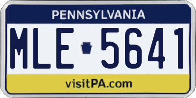PA license plate MLE5641
