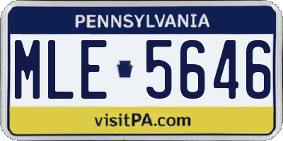 PA license plate MLE5646