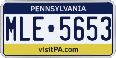 PA license plate MLE5653