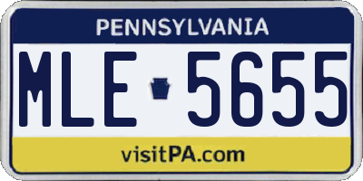 PA license plate MLE5655
