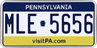 PA license plate MLE5656