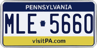 PA license plate MLE5660