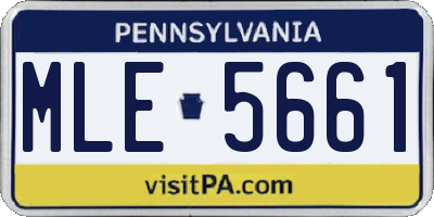 PA license plate MLE5661