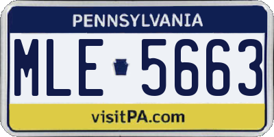PA license plate MLE5663