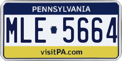 PA license plate MLE5664