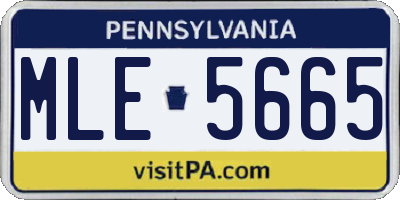 PA license plate MLE5665