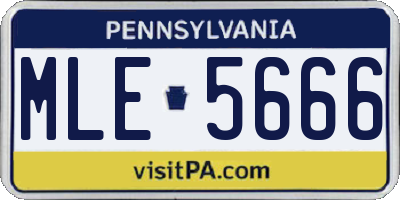 PA license plate MLE5666