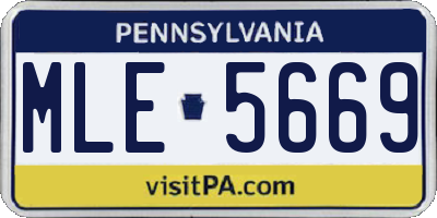 PA license plate MLE5669