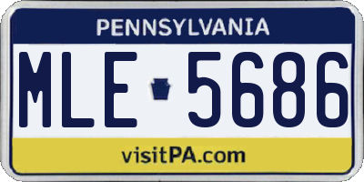 PA license plate MLE5686