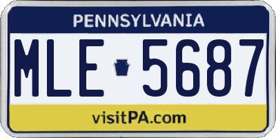 PA license plate MLE5687